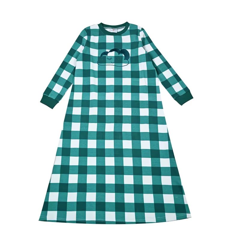 Green Pink Ribbed Pajamas – Blue Nightgown