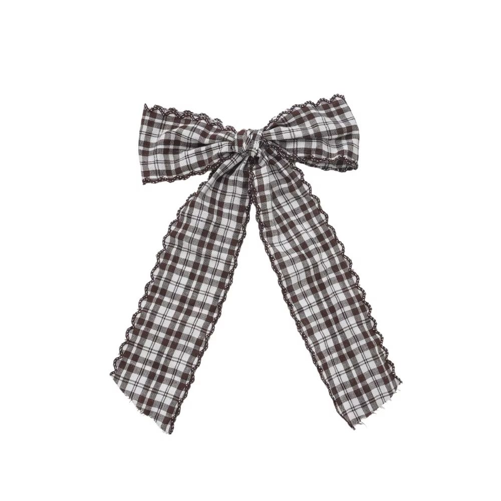 Plaid Moon Crochet Headband Large Hair Clip