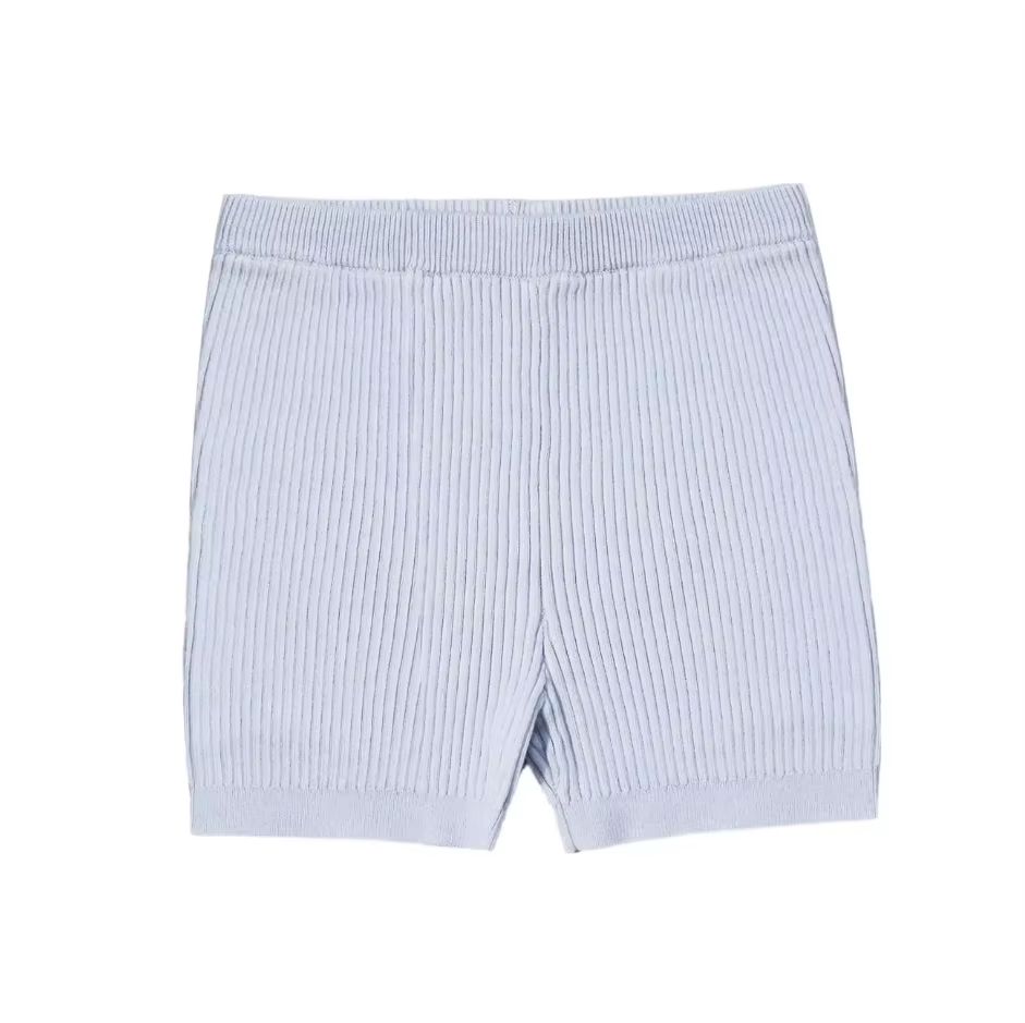 Cobalt Embroidery Collection – Blue Knit Shorts