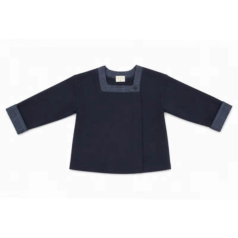 Navy Windowpane β Square Neck Blazer β Ali & Co AW26
