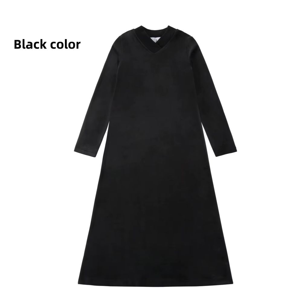 Velour Loungewear – Black Maxi Dress