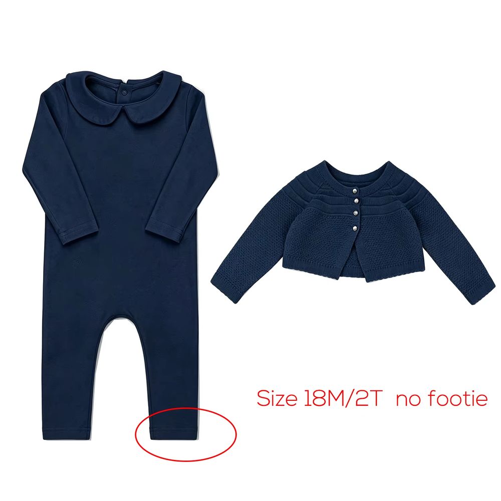 Baby Collection – Navy Footless Romper & Cardigan Set – Ali Picks AW26