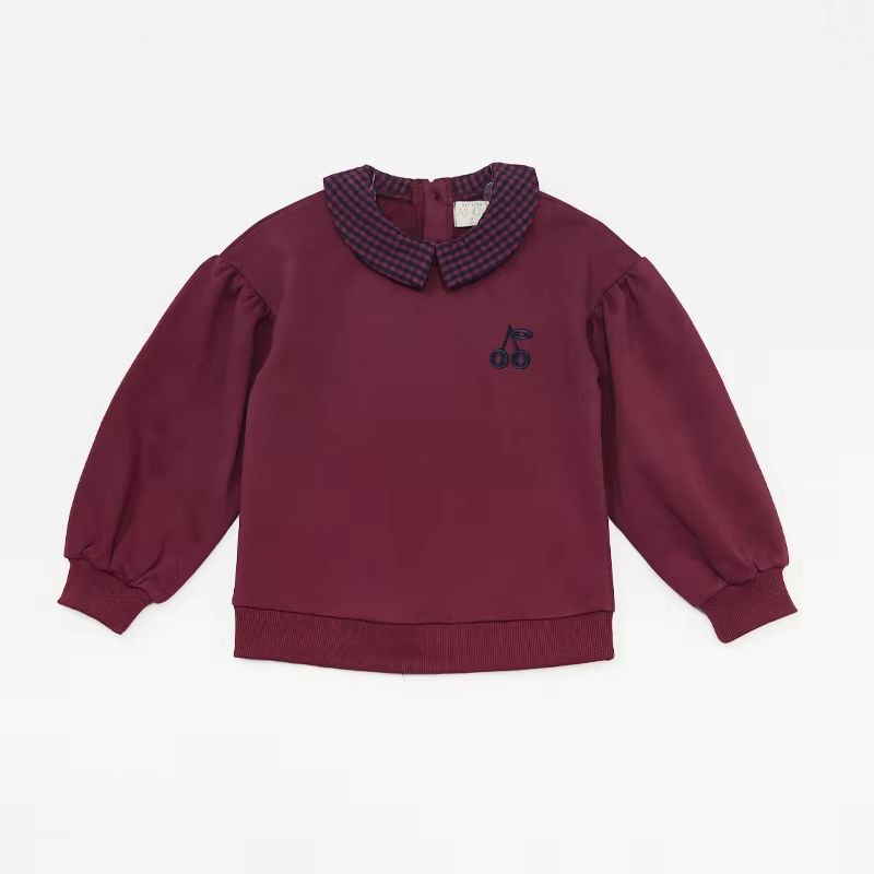 Checked Charm Maroon Sweat Top – Ali & Co Checked Charm AW26