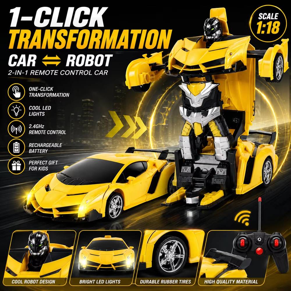 LED Transforming Robot Car