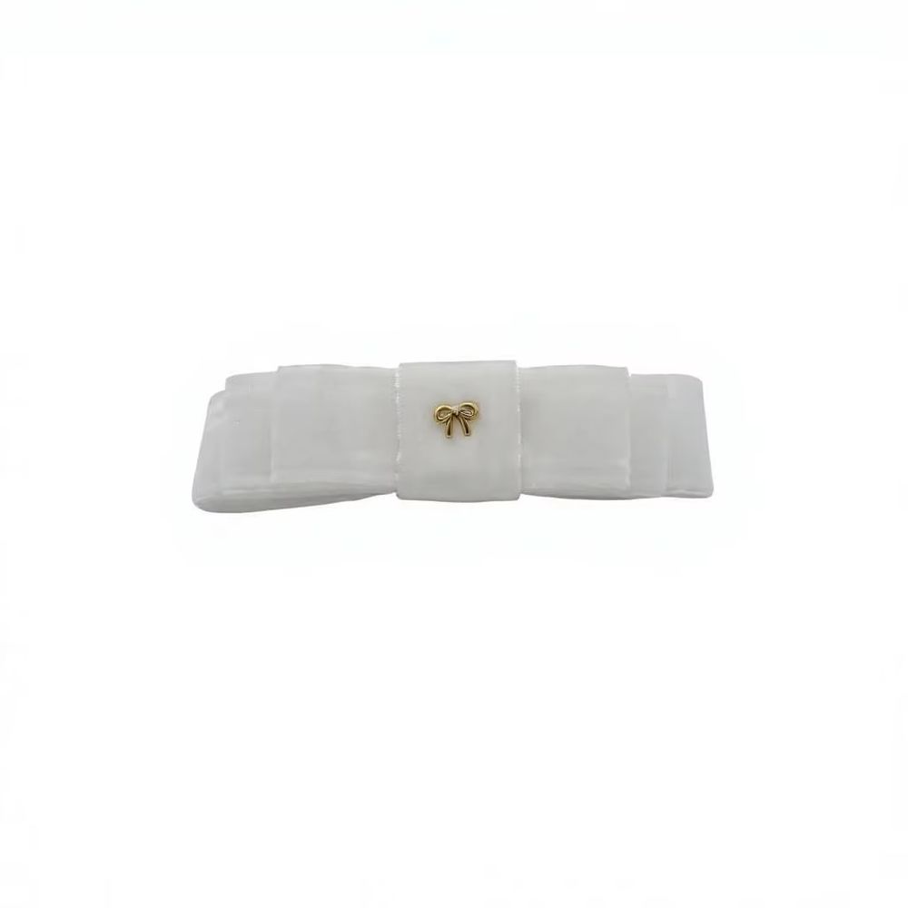 White Velvet Bow Clip – Ali Picks AW26