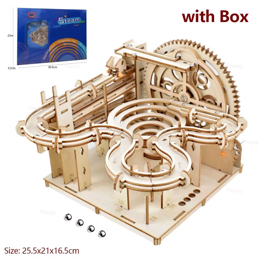 3D Wooden Marble Run Puzzle – With gift box