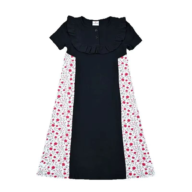 Blossoms and Bold Shabbos Robe – Short Sleeve Dress