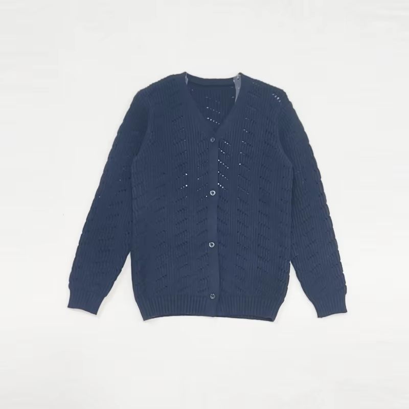 Navy Windowpane β Girl Cardigan β Ali & Co AW26