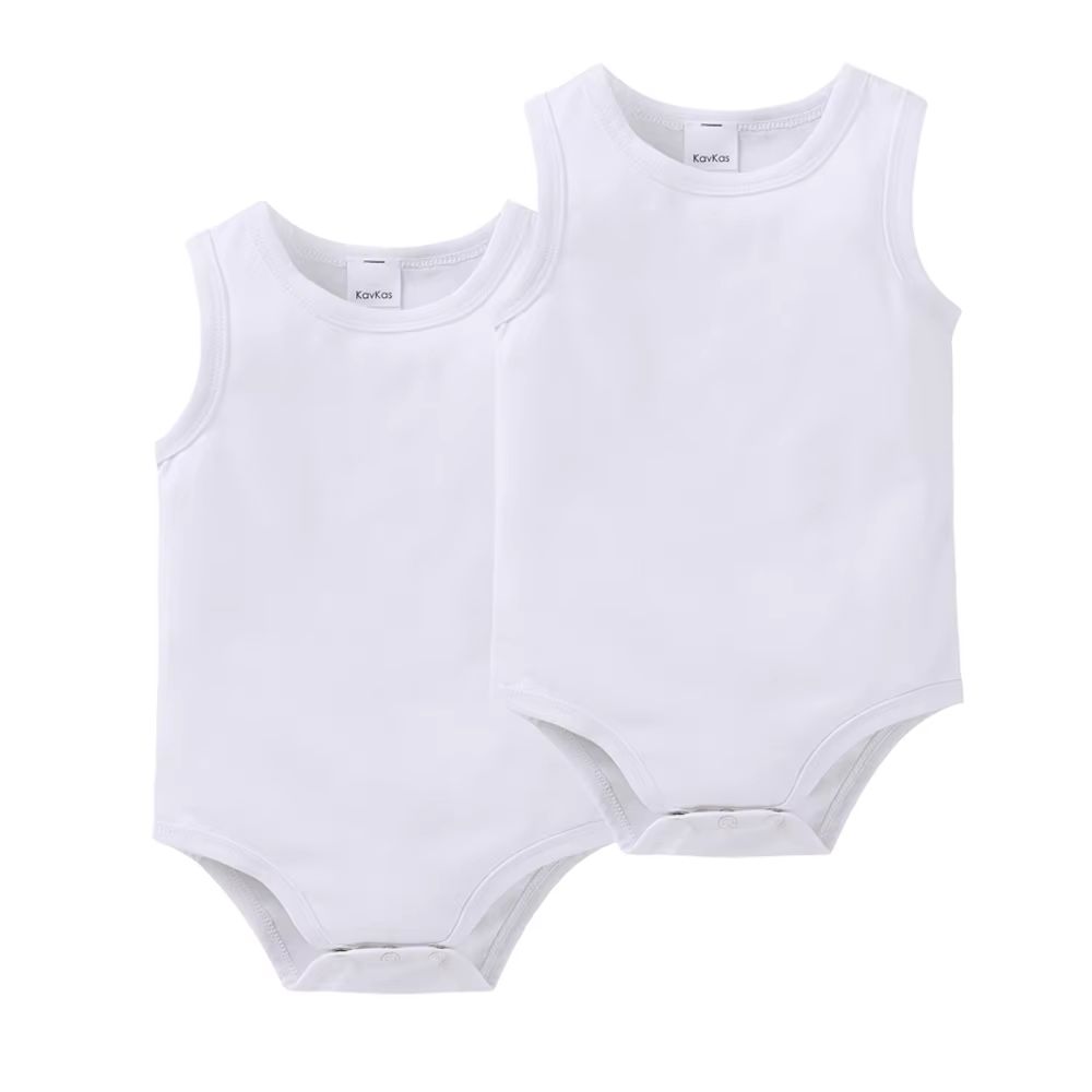 Kavkas White Broad-Strap Baby Vest – 2-Pack – AW26