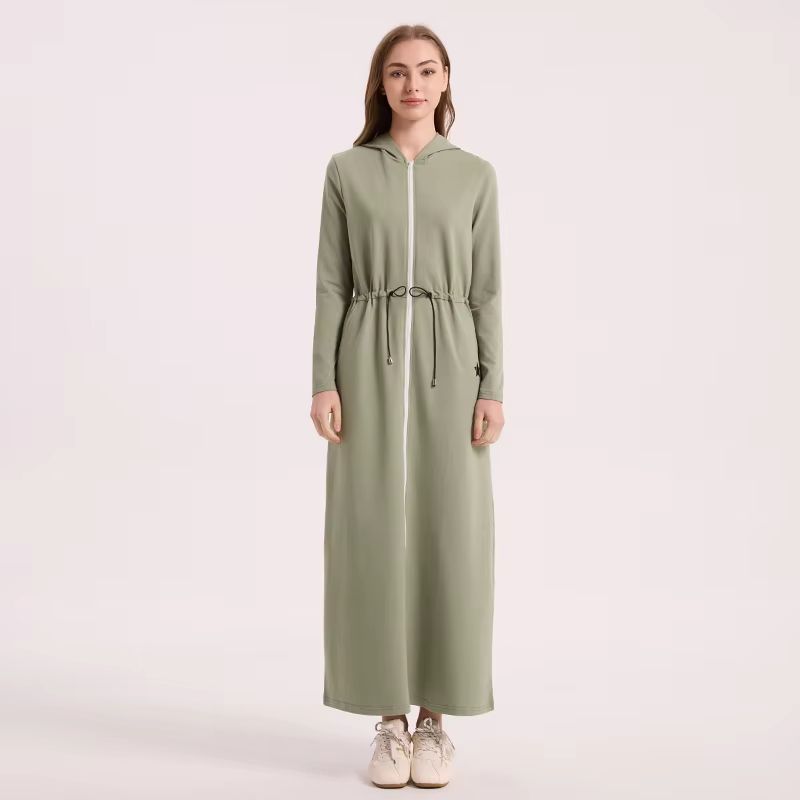 Ali Affordable – Green Dress Hoodie Maxi Dress – Ali Affordable AW26