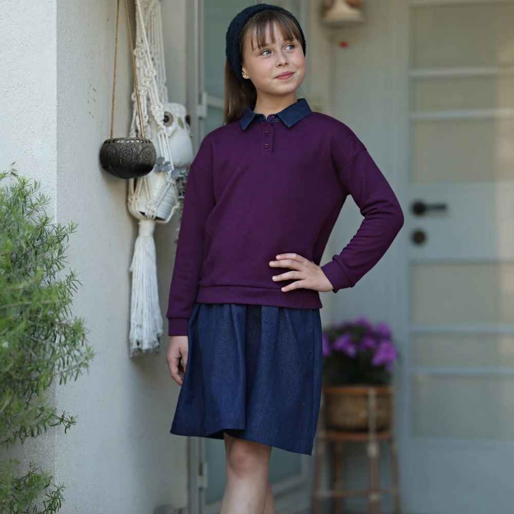 Denim Collar Collection – Girls Sweatshirt