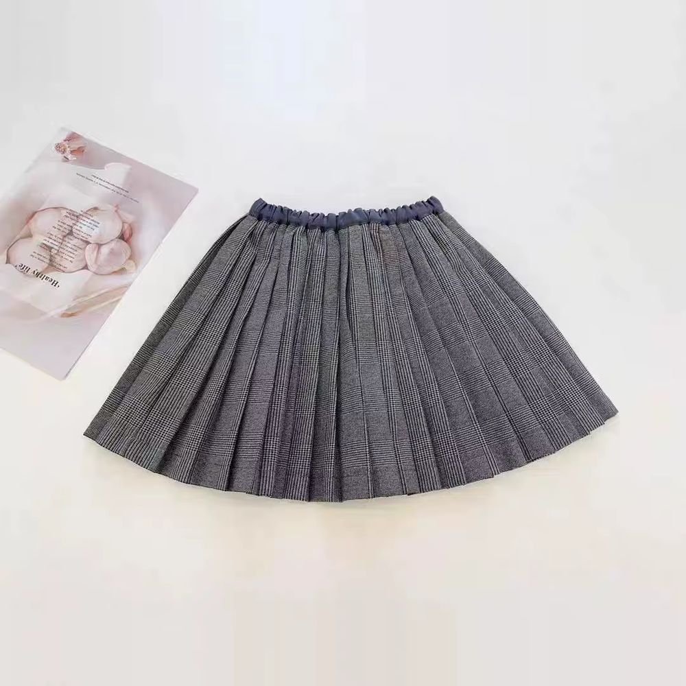 Girls' Grey Pleated Skirt