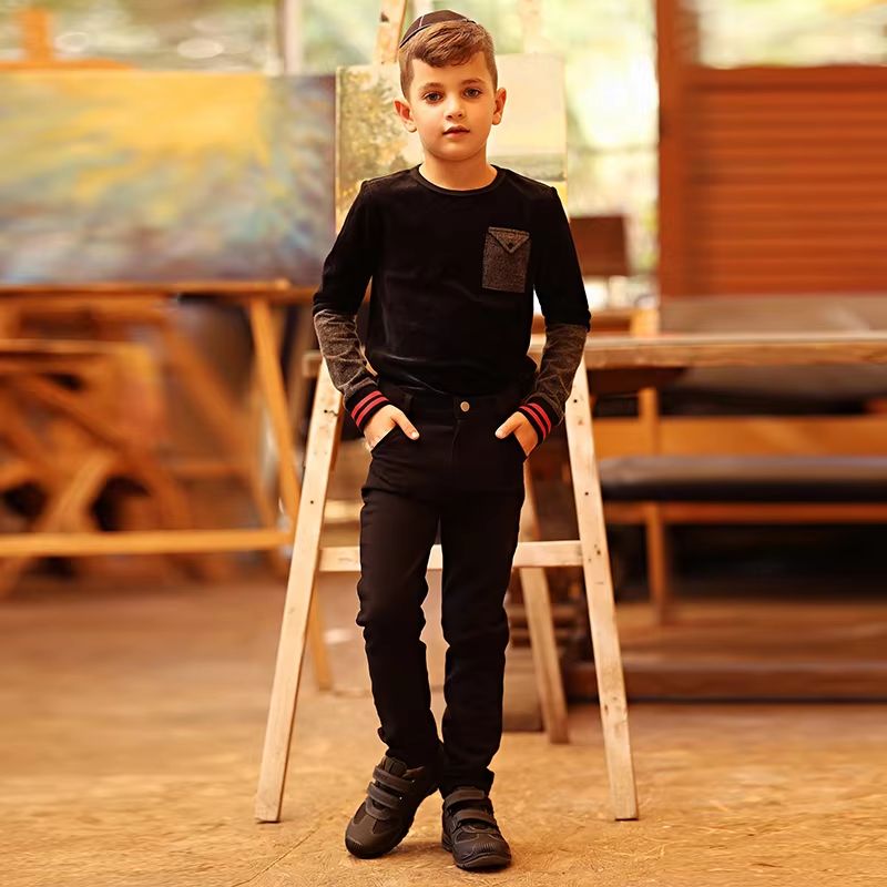 Black & Navy Stretch Trousers – Navy Weekday