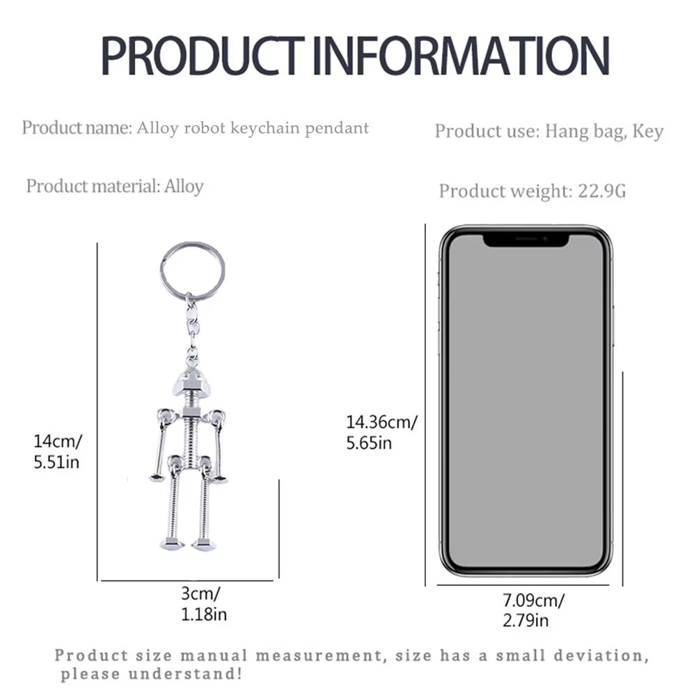 Metal Screw Robot Keychain