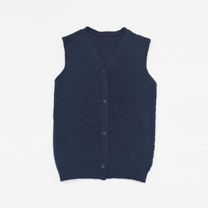 Navy Windowpane β Girl Teen Vest β Ali & Co AW26