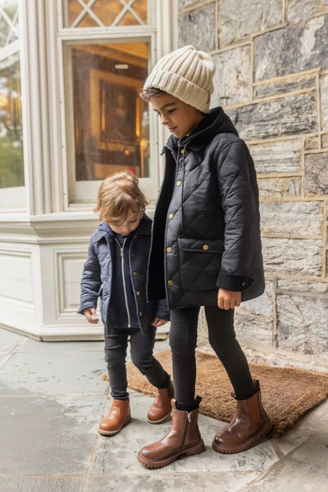 Black Quilted Hooded Jacket