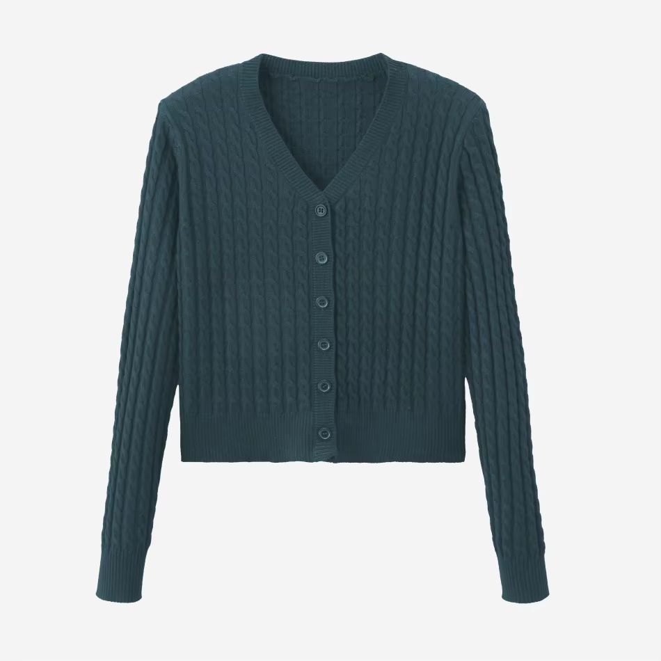 Cableknit & Rib Dress Collection – Green Cardigan – Ali Specials AW26