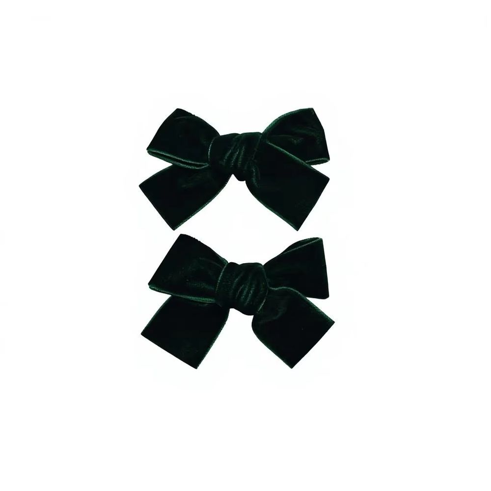 Dark Green Mini Velvet Bow Clip – Ali Picks AW26