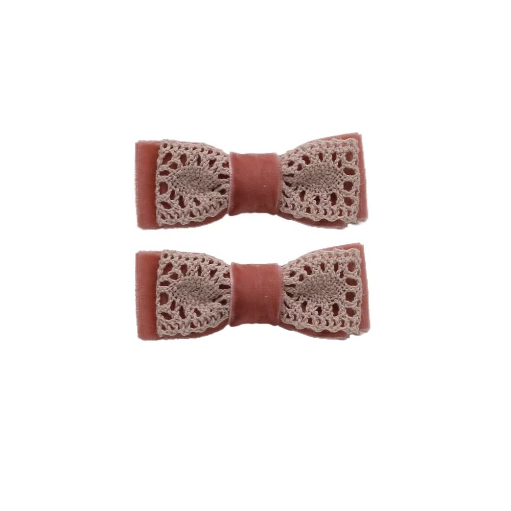 Lace Velvet Bow Headband Mini Hair Clip