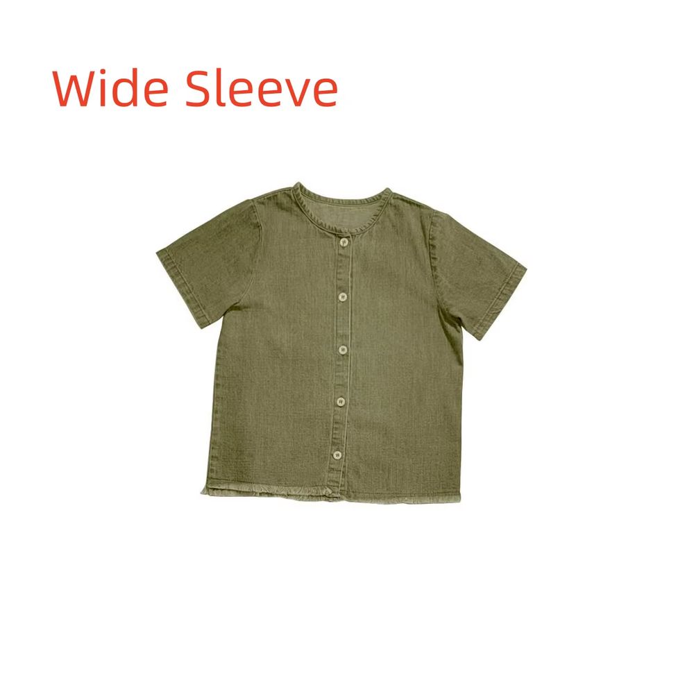 Washed Green Denim Fringe Collection – Shirt