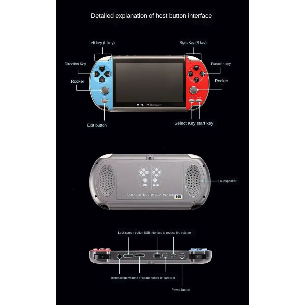 Retro Handheld Games Console – Red