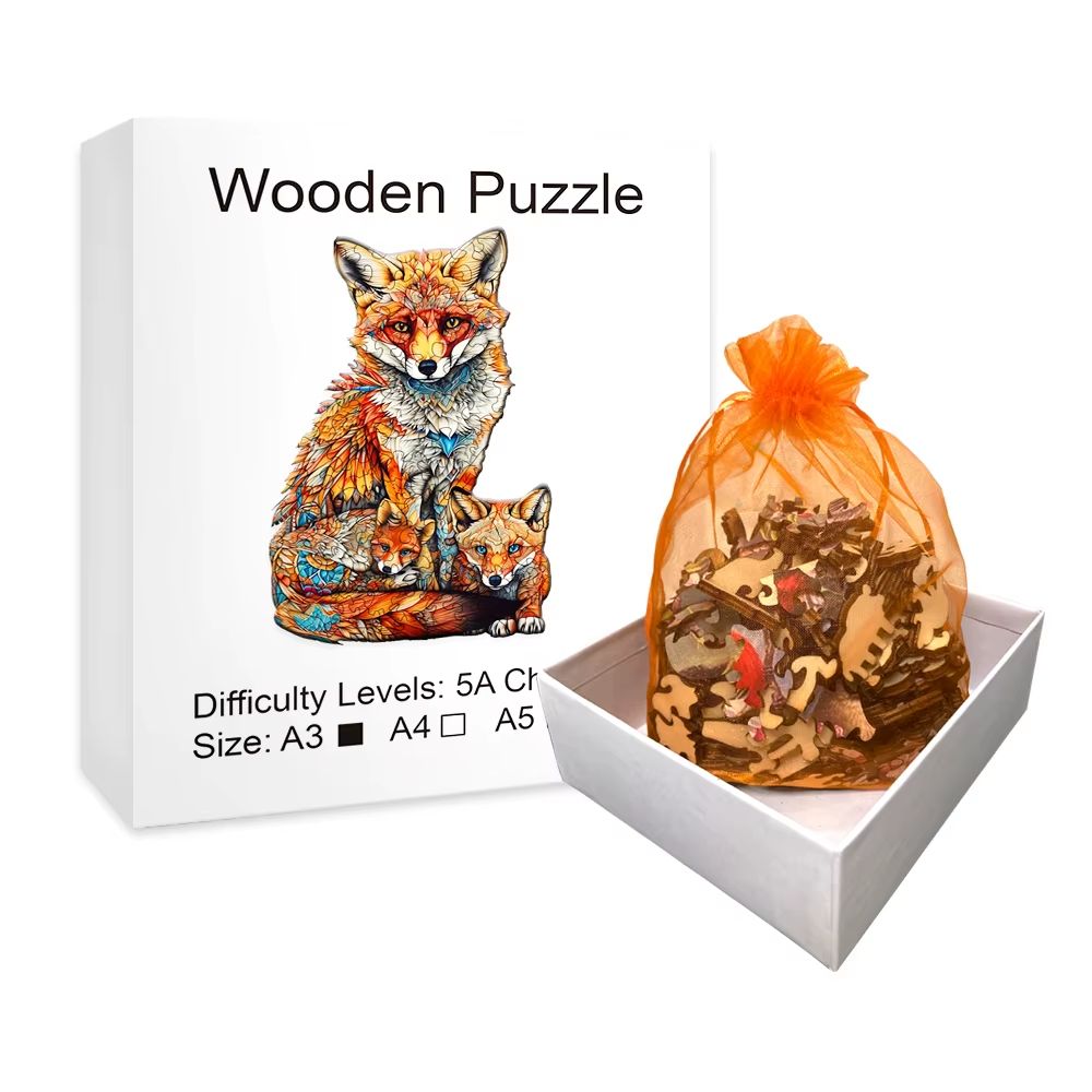 Fox Family Wooden Puzzle