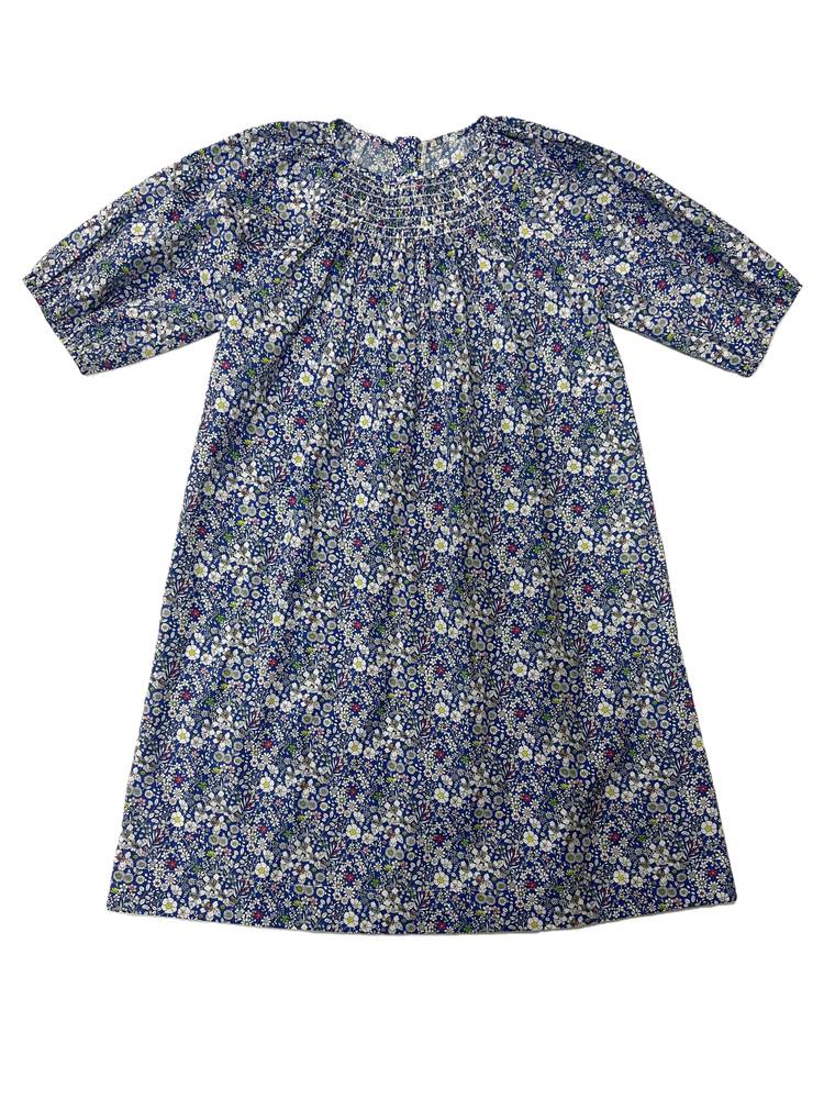 Smocking Floral Collection – 3 4 Sleeves Dress