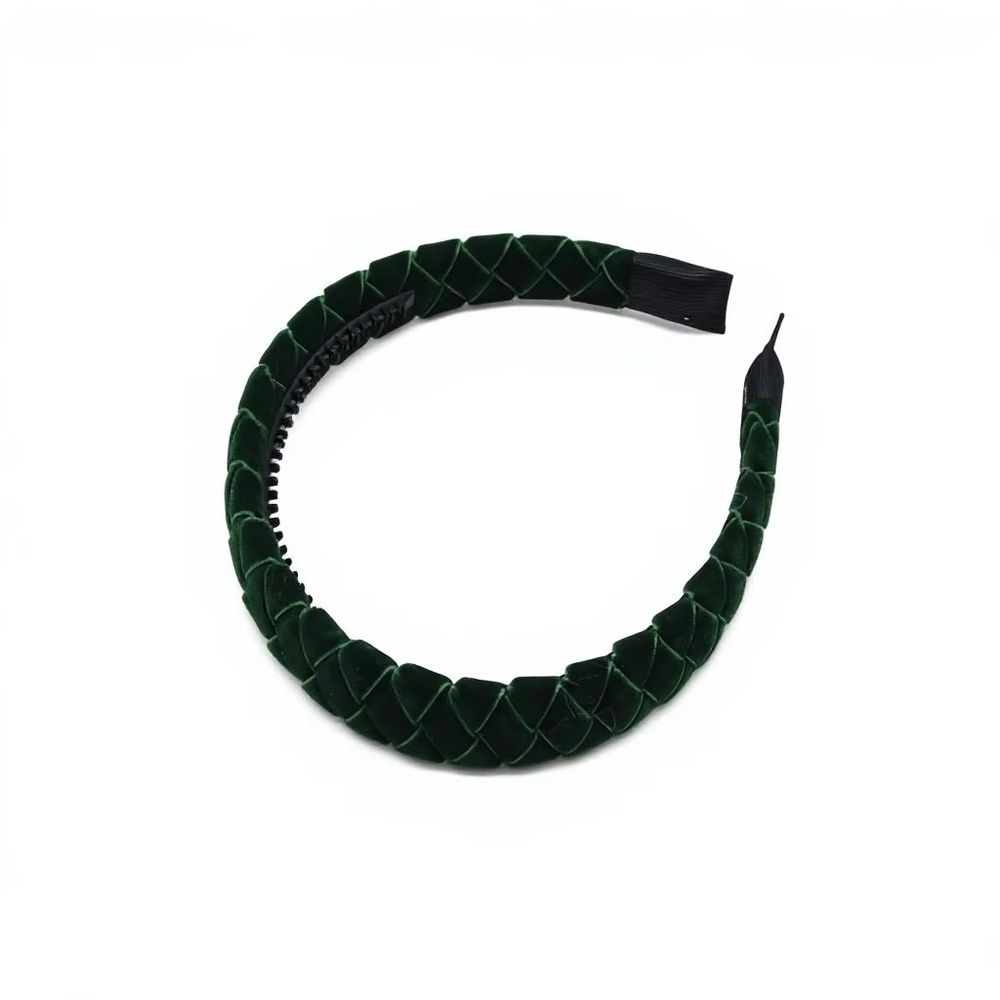 Dark Green Velvet Bow Headband – Ali Picks AW26