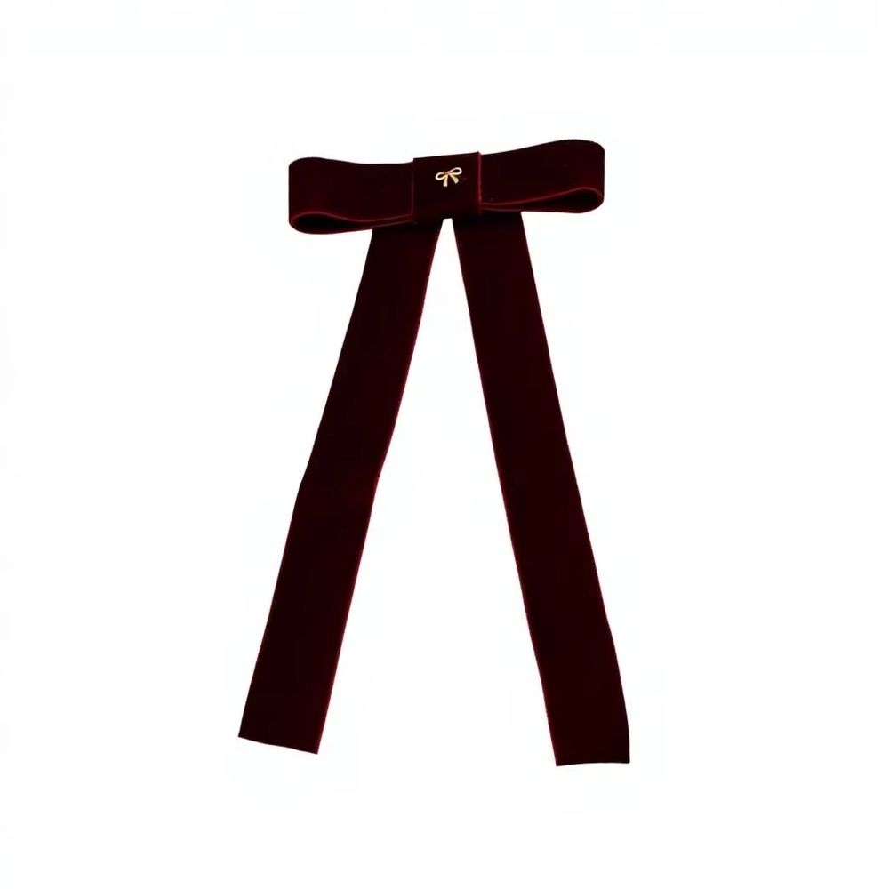 Wine Large Velvet Bow Clip – Ali Picks AW26