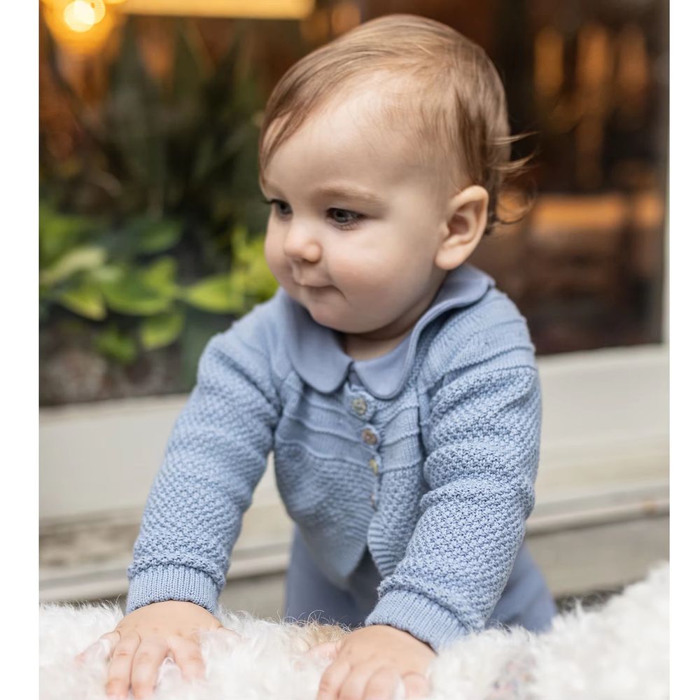 Baby Collection – Navy Footless Romper & Cardigan Set
