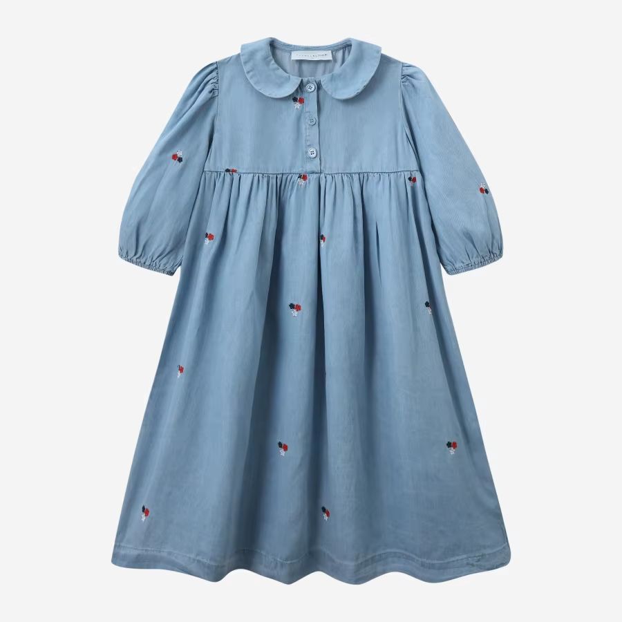 Embroidered Denim Collection – 3 Quarter Dress