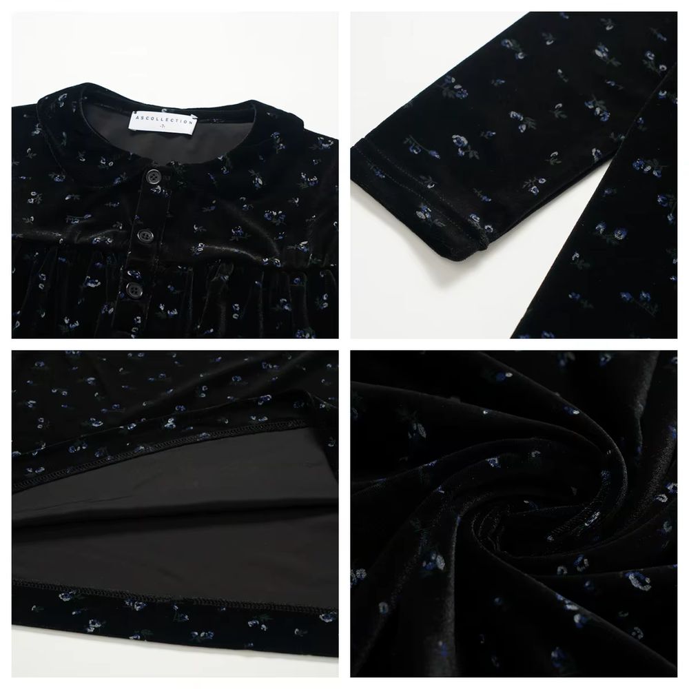 Velour Robe Collection – Black Baby Romper