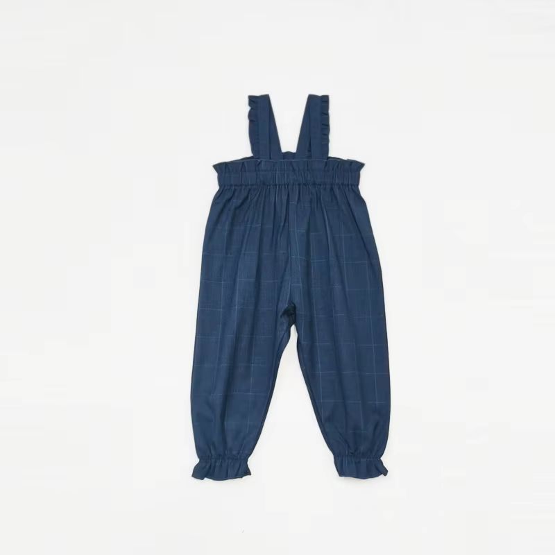 Navy Windowpane β Baby Girl Overalls β Ali & Co AW26
