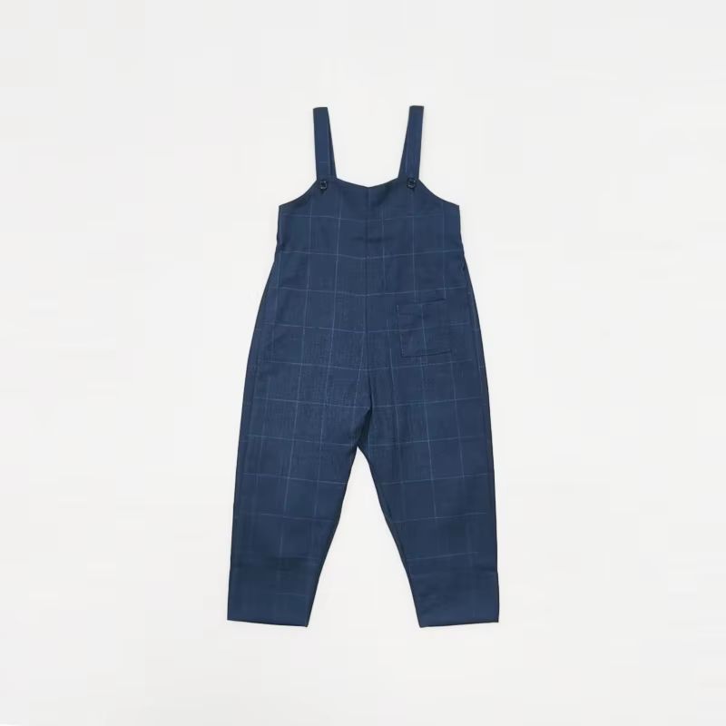 Navy Windowpane β Baby Boy Overalls β Ali & Co AW26