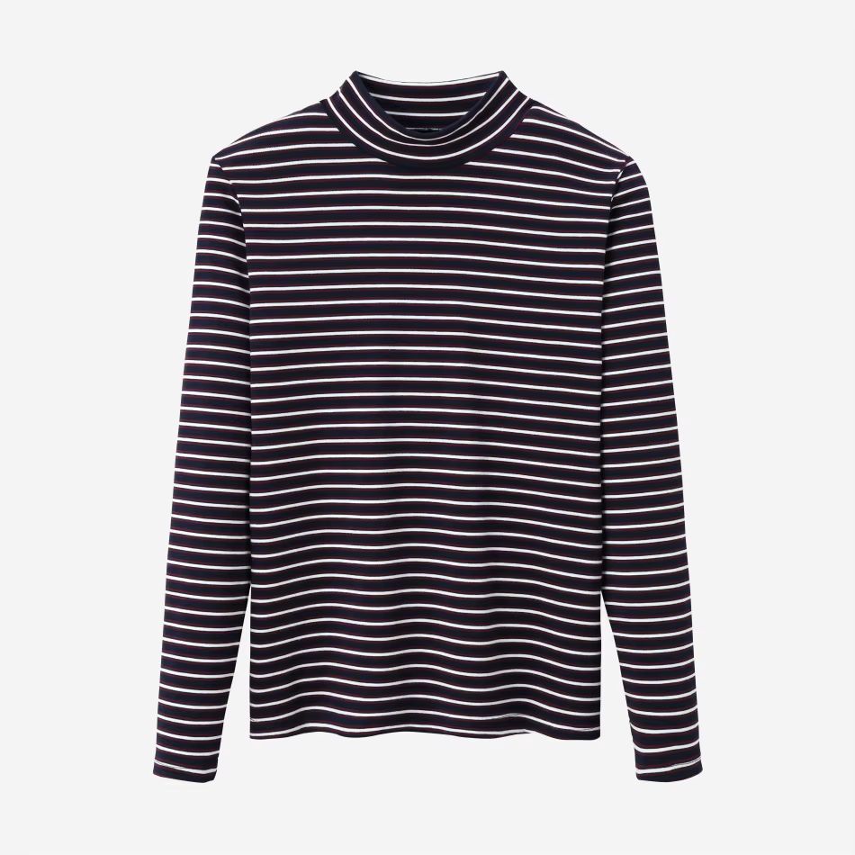 Striped Mockneck Tops – Navy Striped – Ali Specials AW26