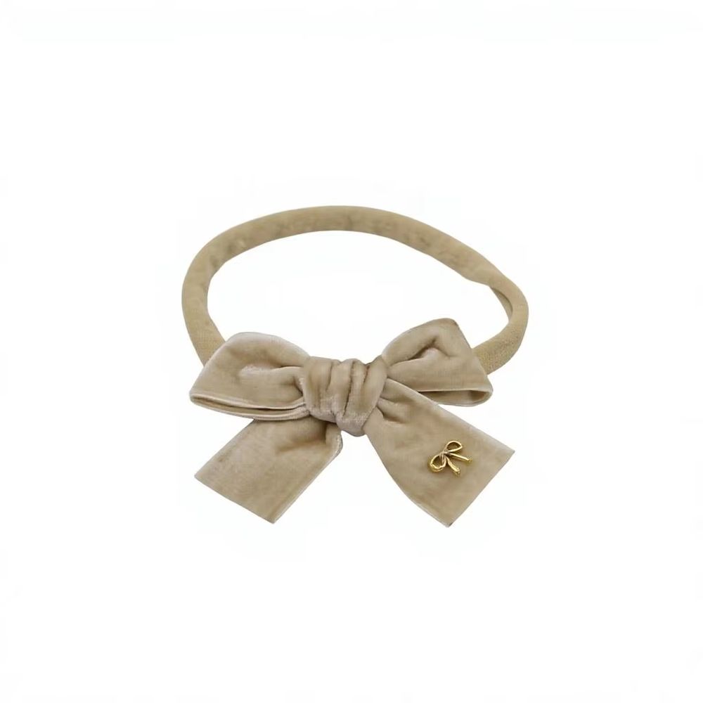 Tan Nylon Bow Headband – Ali Picks AW26