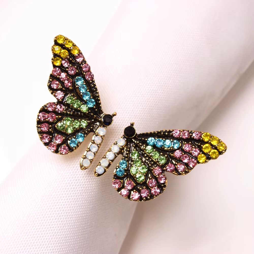 Butterfly Crystal Napkin Rings – 6 Pack