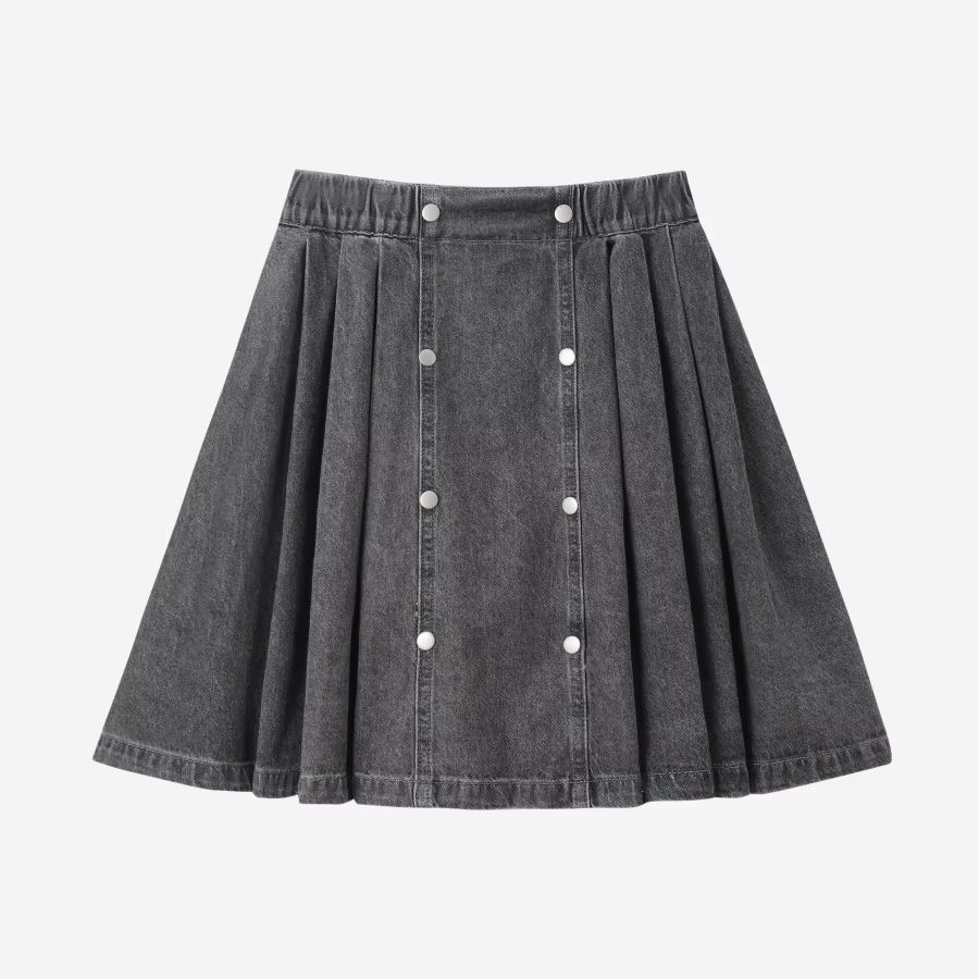 Grey Denim Collection – Button Skirt