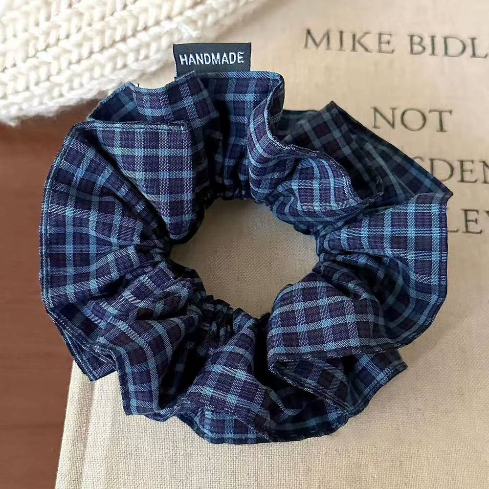 British Retro Checkered Large Intestine Hair Tie
