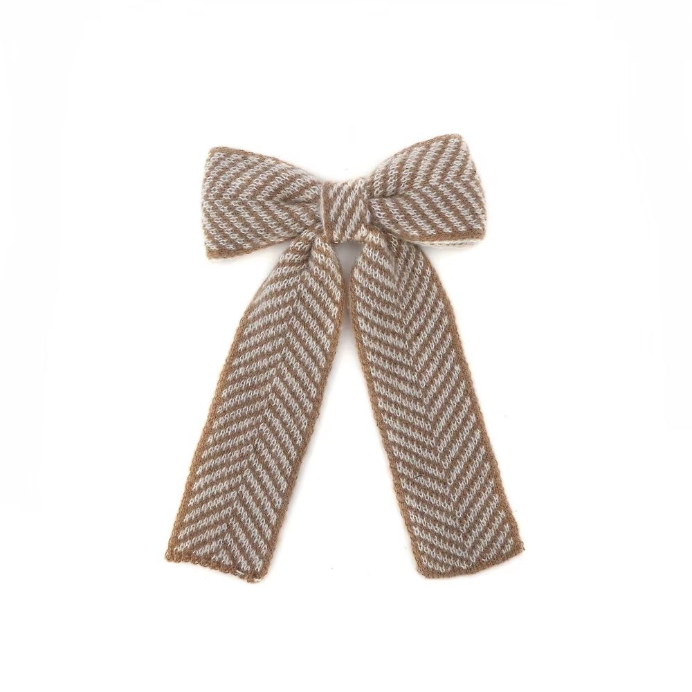 Checkered Knit Headband Large Hair Clip