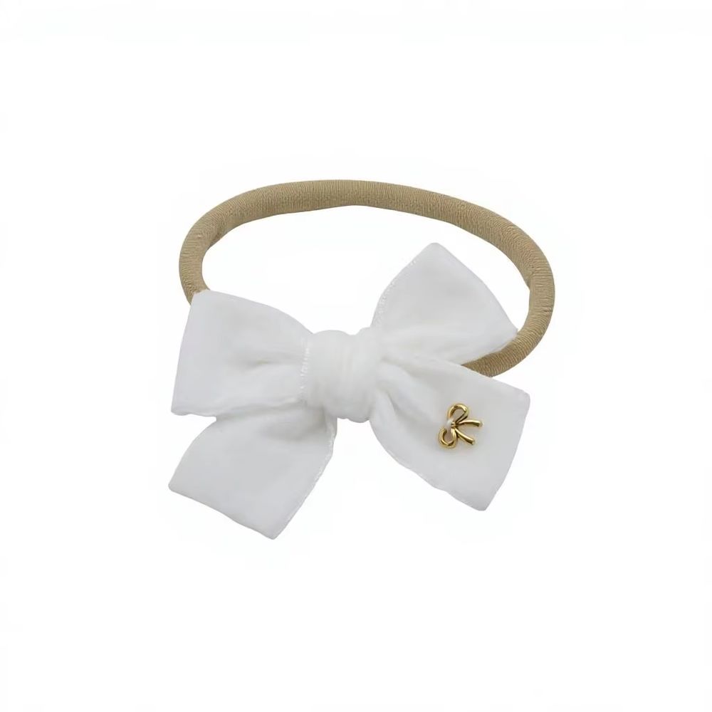 White Nylon Bow Headband – Ali Picks AW26