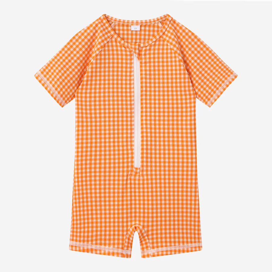 Gingham Swimwear Collection – Baby Boy Romper