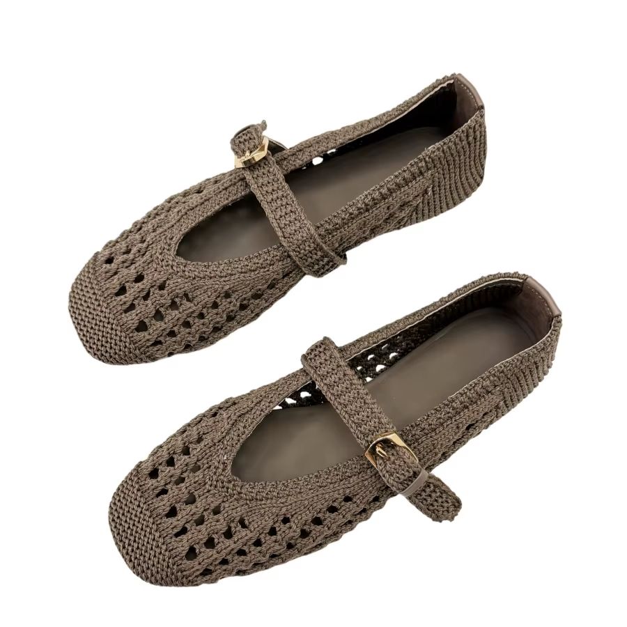 Women's Woven Crochet Mary Jane Flats