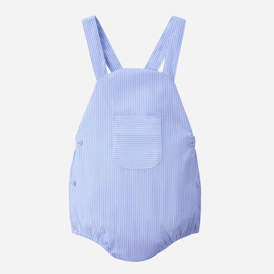 Blue & Pink Smocking Collection – Blue Baby Boy Romper