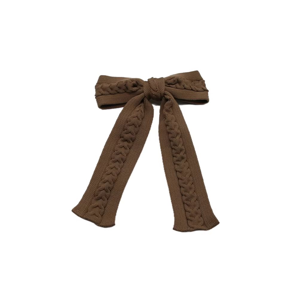 Braided Knit Bow Headband Large Hair Clip
