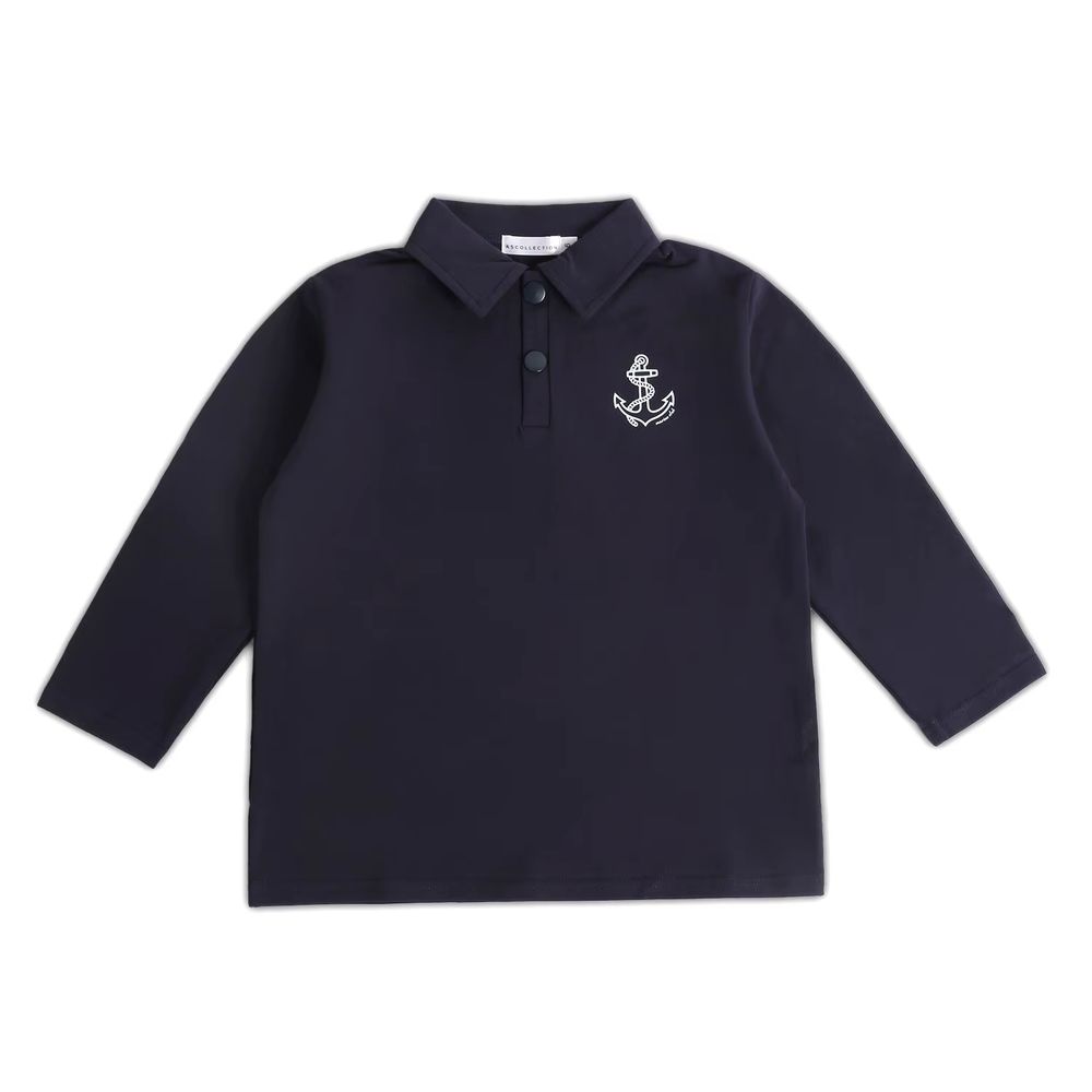 The Harbor Collection – Navy-Boys Polo LongS