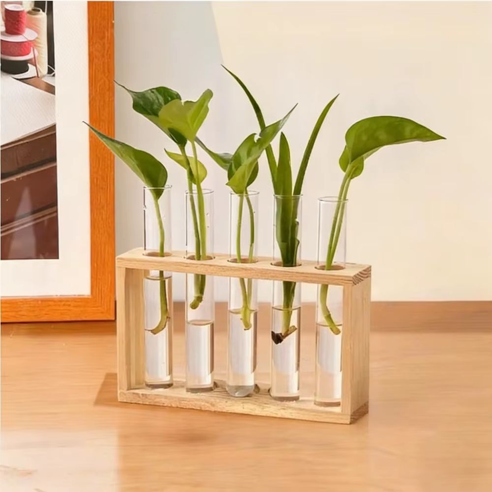 Wooden Test Tube Propagation Vase