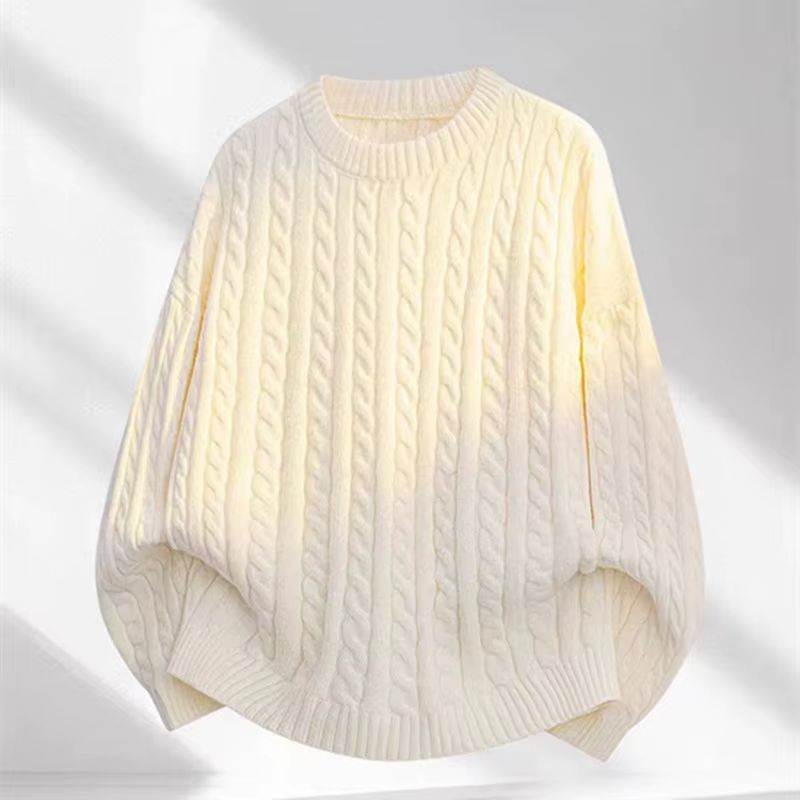 Girls' Ivory Cable-Knit Sweater