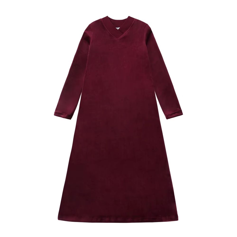 Velour Loungewear – Burgundy Dress