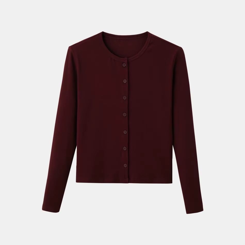 Pinstripe Collection – Burgundy Cardigan – Ali Specials AW26